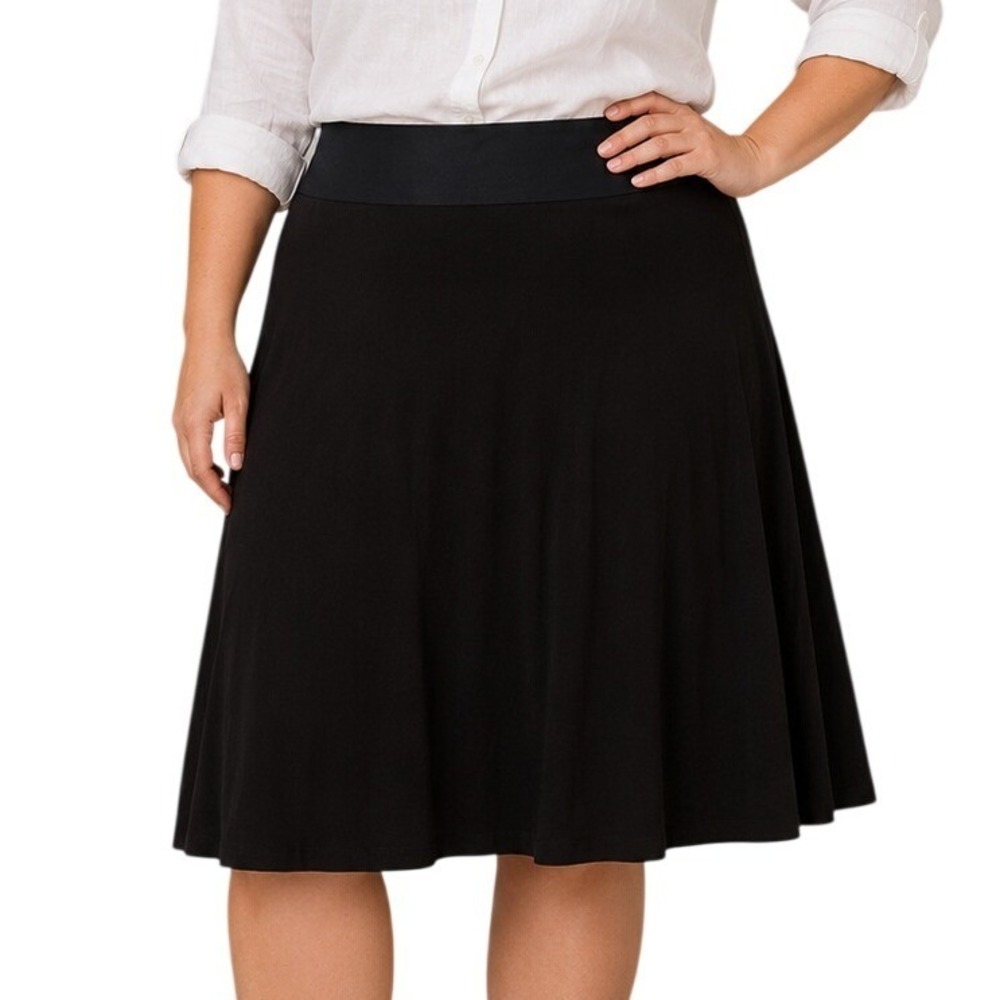 Molly & Isadora Black A-Line Skirt Women's 2X